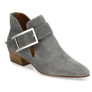 Aquatalia Filomena Gray Suede Booties Sz 8